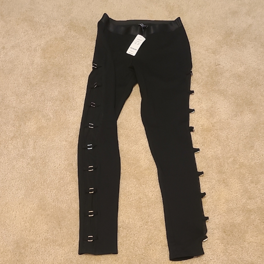 BEBE Black Women's Side-Detail Leggings